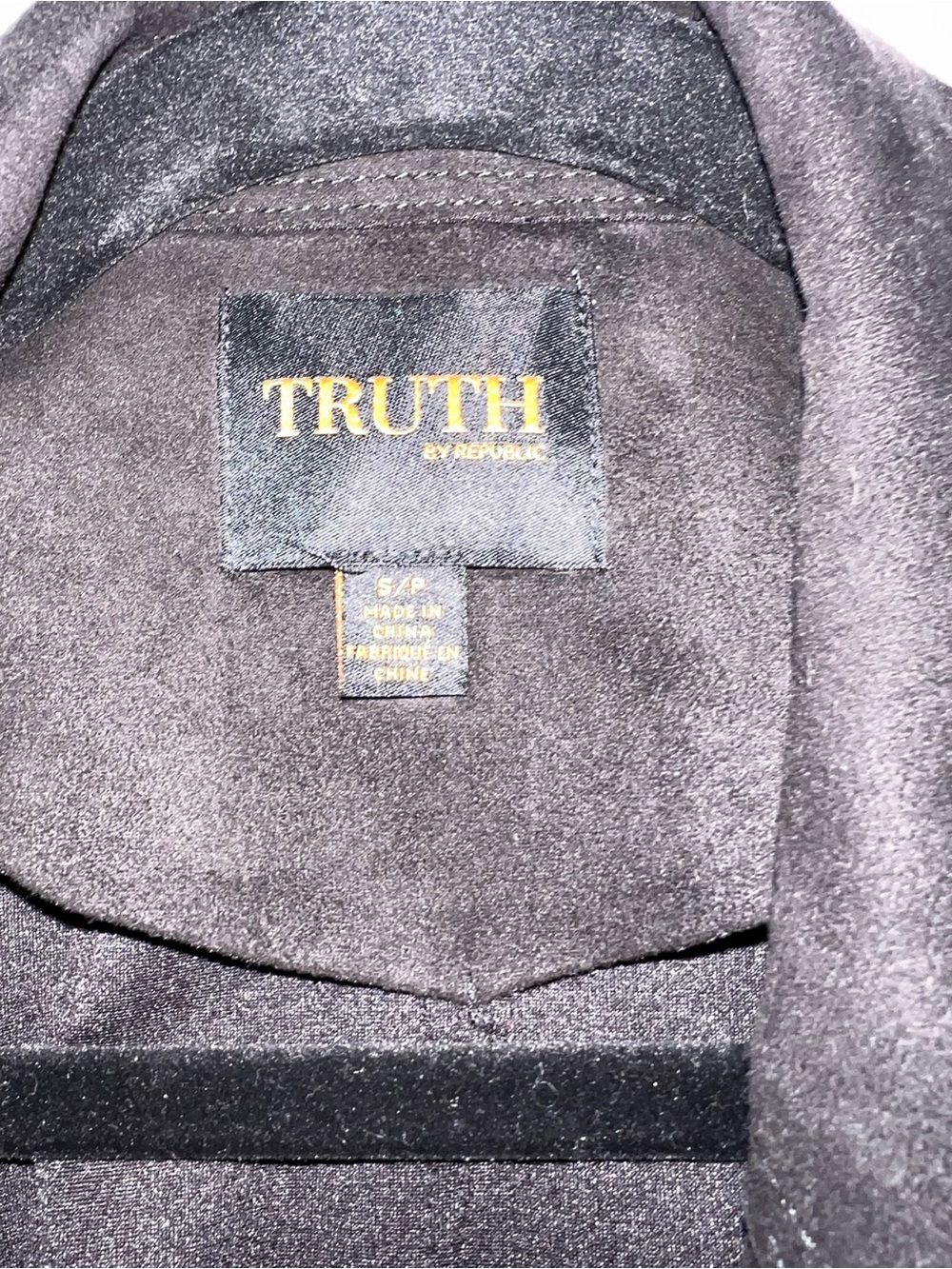 TRUTH Black Suede-Look Long Vest - Picture 3 of 3